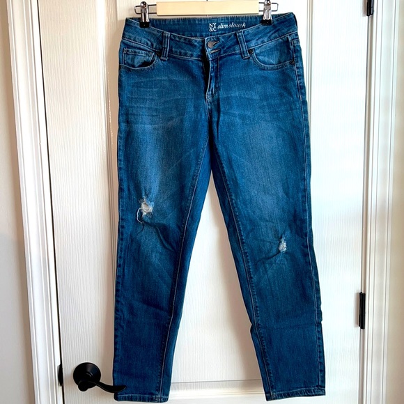 New York & Company Destructed Slim Slouch Jeans - Picture 1 of 6
